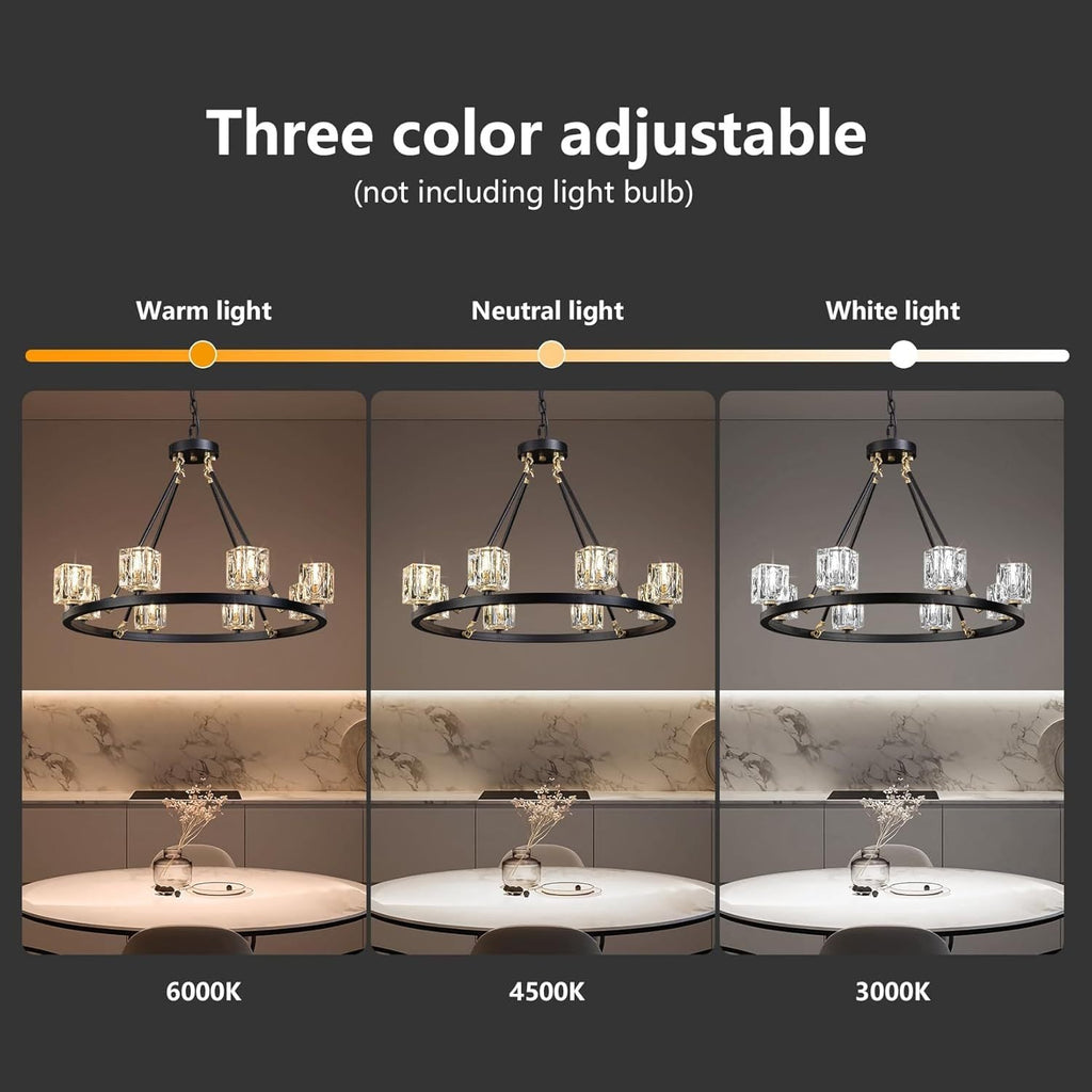 Black Farmhouse  Chandelier | Wagon Wheel Design