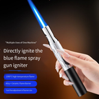 Black Torch-shaped Refillable Propane Torch Lighter