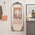 58x24 Arched Full Body Mirror With Vintage Ornate Carved Applique On T