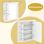 Wall-Mounted Bathroom Mirror Cabinet With Storage Shelves