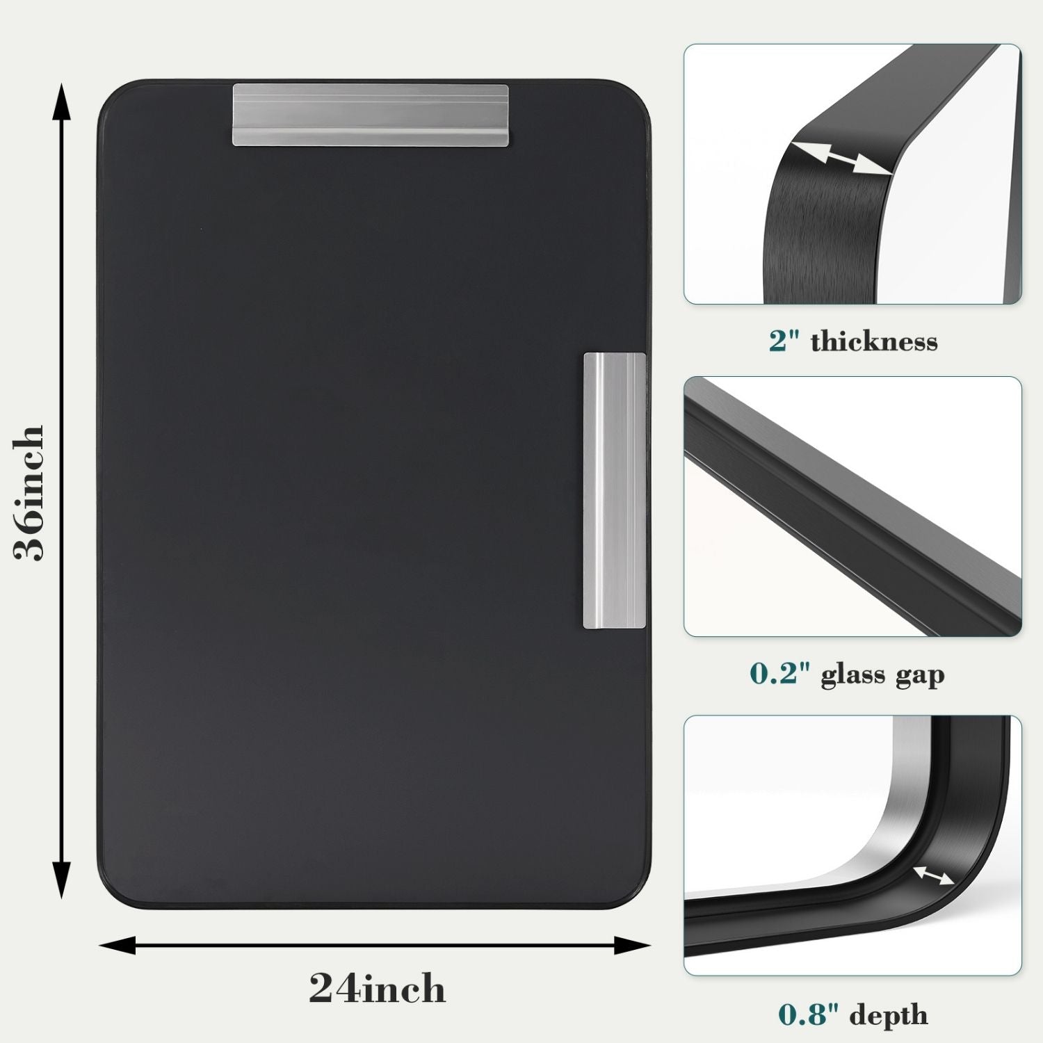 Wall Mirror With Rectangular Metal Frame