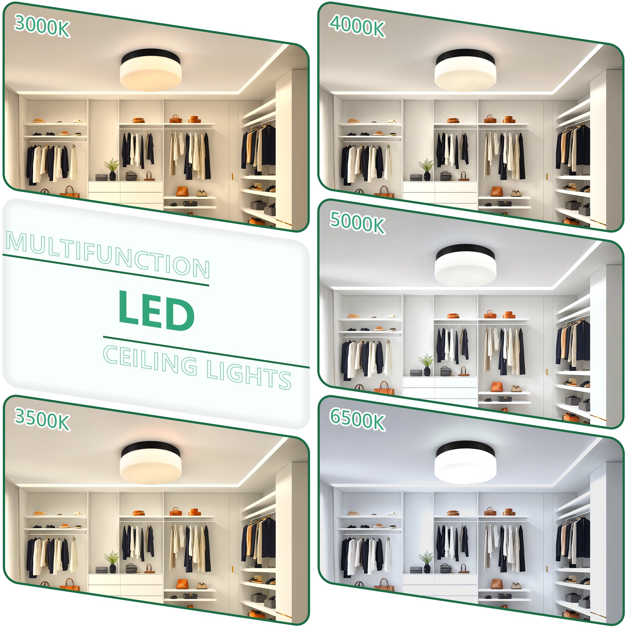 1 PACK LED Flush Mount Ceiling Light Fixture