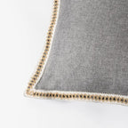 Set Of 2 Throw Pillow Covers Vintage Linen Trimmed Cushion Covers