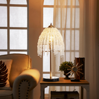 19inch H Elegant Crystal Table Lamp Vintage Waterfall Design With Crys