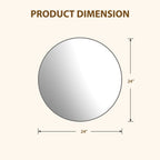 Round Wall Mirror With Metal Frame