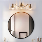 24 Inch 3-Light Vintage Bathroom Wall Sconce - Elegant Golden Metal An