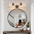 20 Inch 2-Light Vintage Bathroom Wall Sconce - Elegant Black Metal And