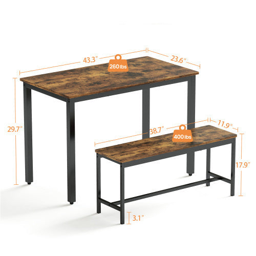 Dining Table 2 Benches Set  | Modern Design