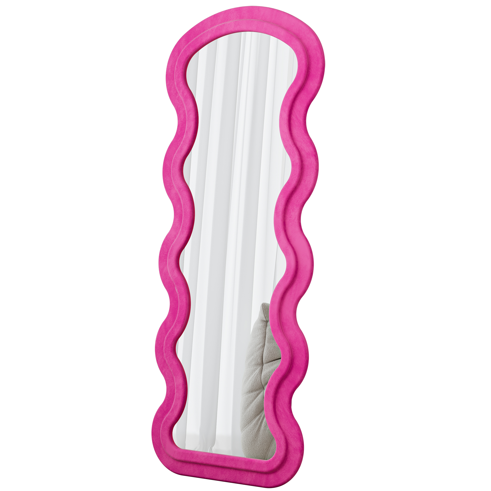 Flannel Full Length Wave Rose Floor Mirror For Bedroom Living Room Han