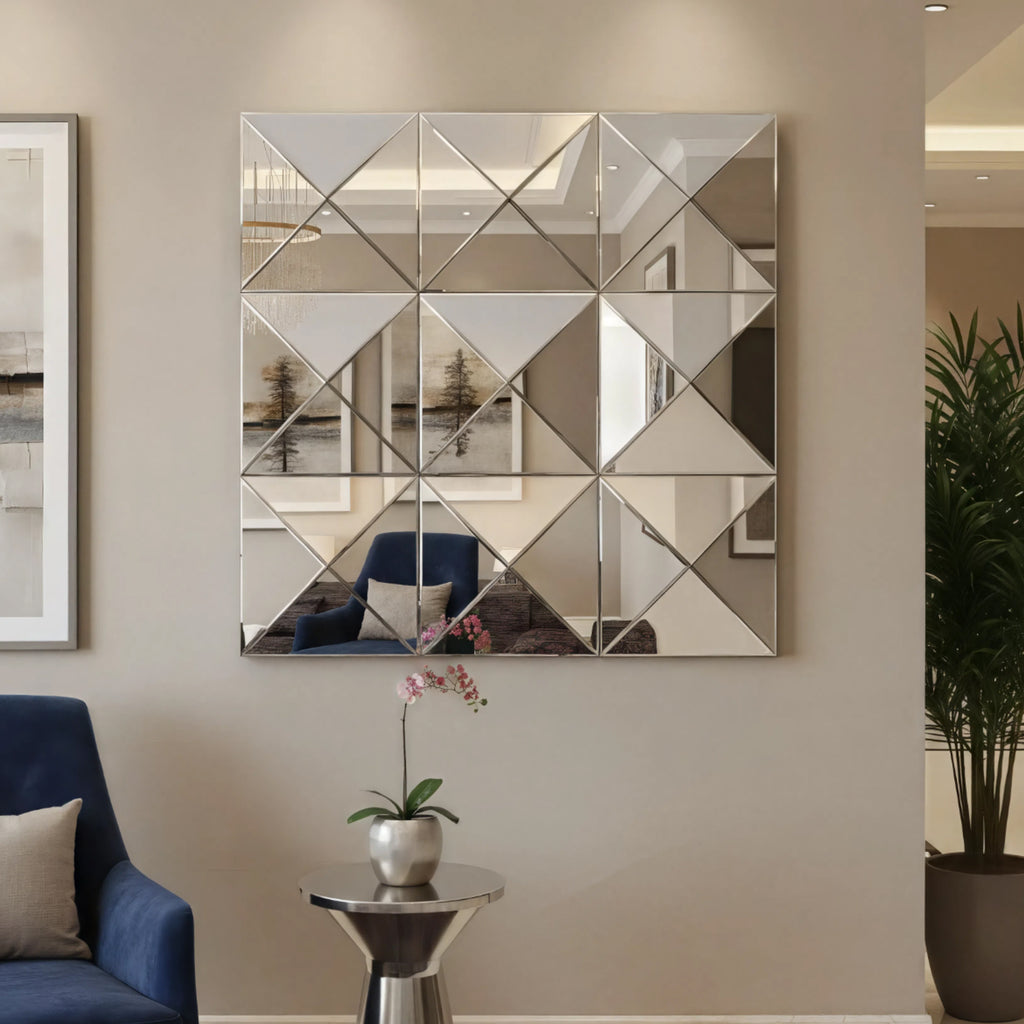 3d Mirror Wall Decor Beveled Glass Wall Mirror Interior Home Decor Lar