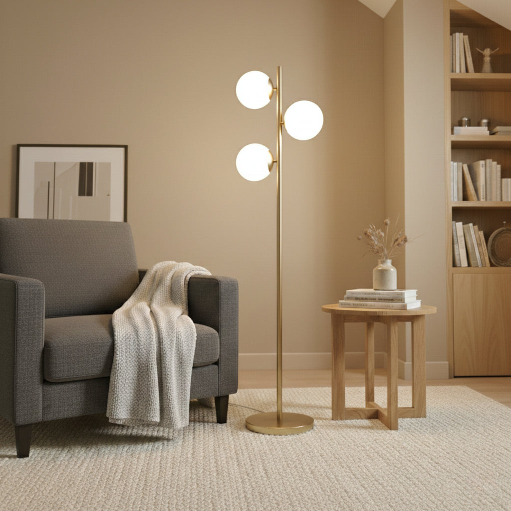 Brilliance Modern Gold Brush Floor Lamp