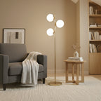 Brilliance Modern Gold Brush Floor Lamp