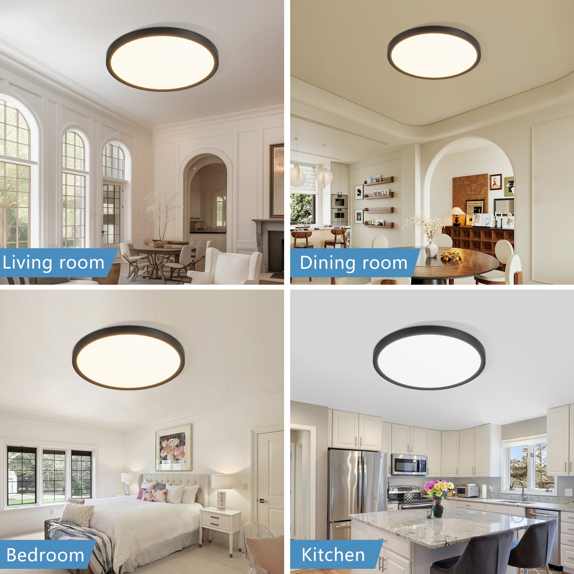 6PK 12 Inch Dimmable LED Flush Mount Ceiling Light