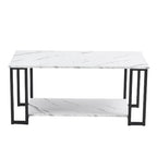 Modern Marble Coffee Table | 2-Tier Rectangular