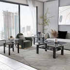 Square Tempered Glass Coffee Table Set | Lift-Top Design