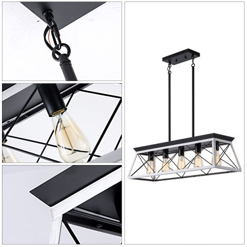 Elegant Farmhouse Dining Chandelier | 5-Lamp Set