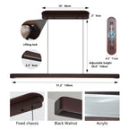 Walnut Wood LED Pendant Light, Linear 51 Inch, Dimmable