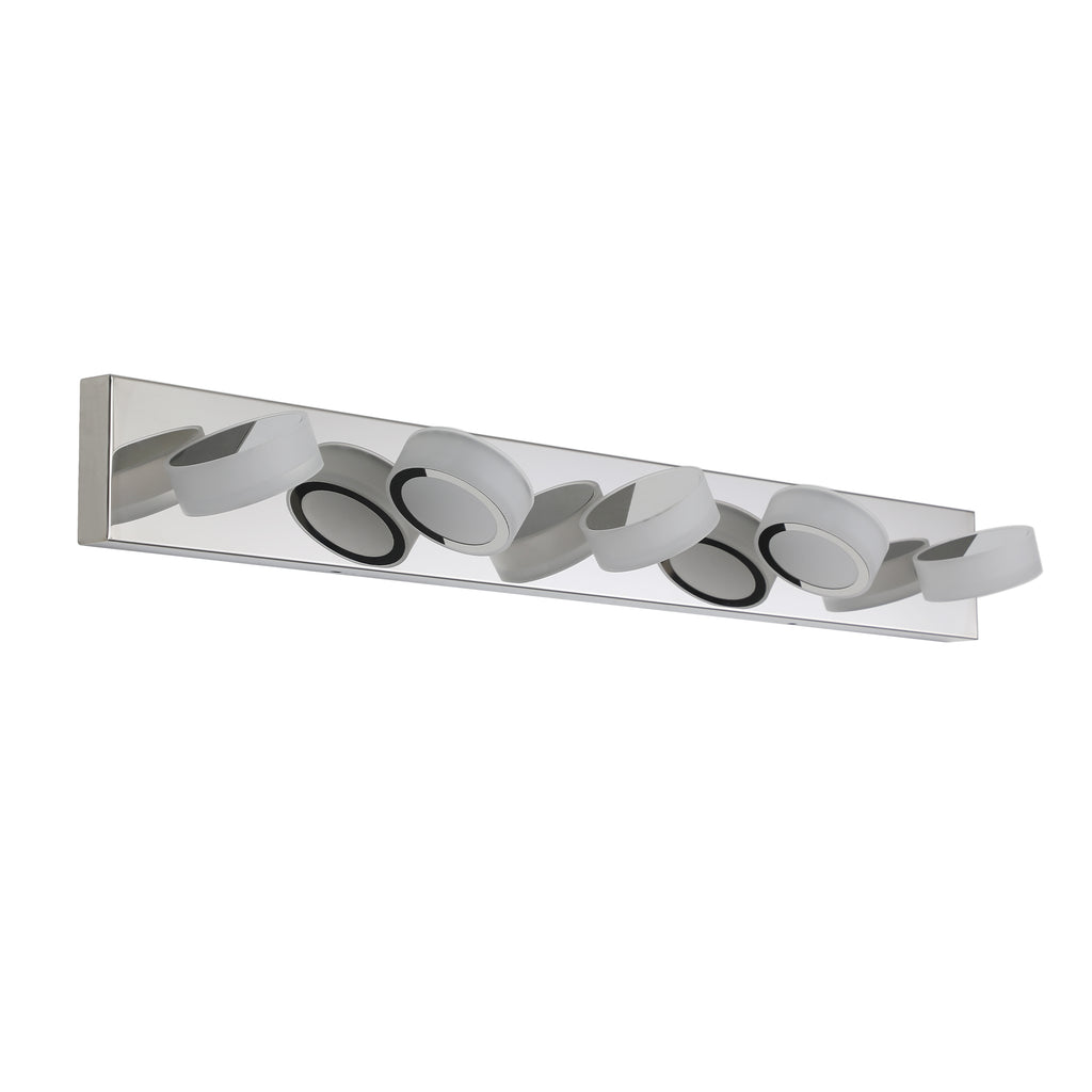 37 Modern 5-Light LED Vanity Light Fixture - Chrome Finish With Acryli