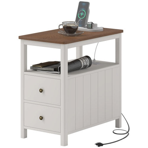 Modern USB End Table | Narrow Design