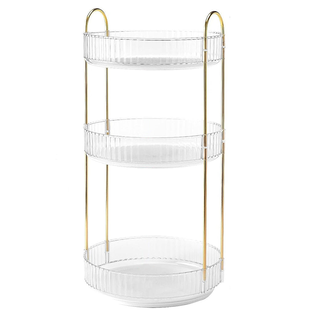 1 Set 3 Tier Rotating Makeup Organizer 360 Degree Spinning Perfume Cos