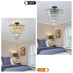 20 Black Crystal Chandelier Ceiling Light