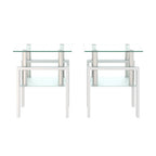 Tempered Glass Coffee Table Set | Square Design