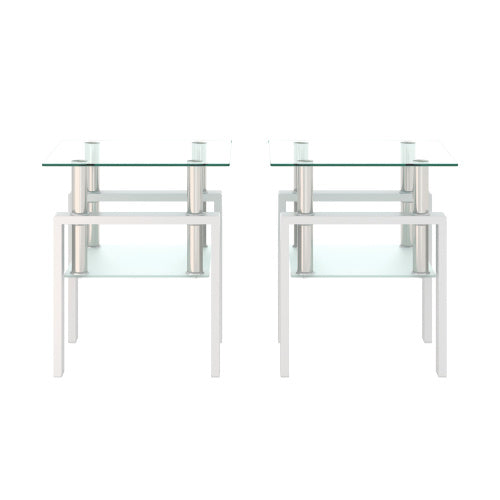 Tempered Glass Coffee Table Set | Square Design