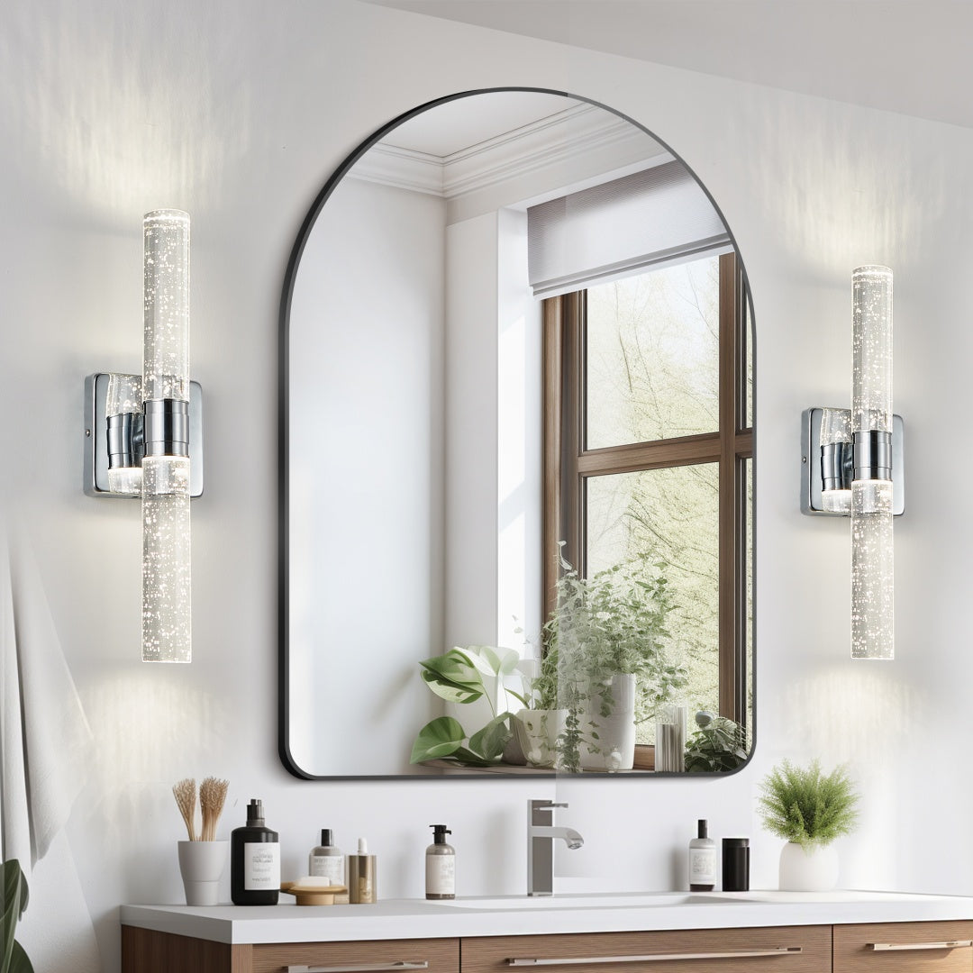 17in H Contemporary Crystal Wall Light