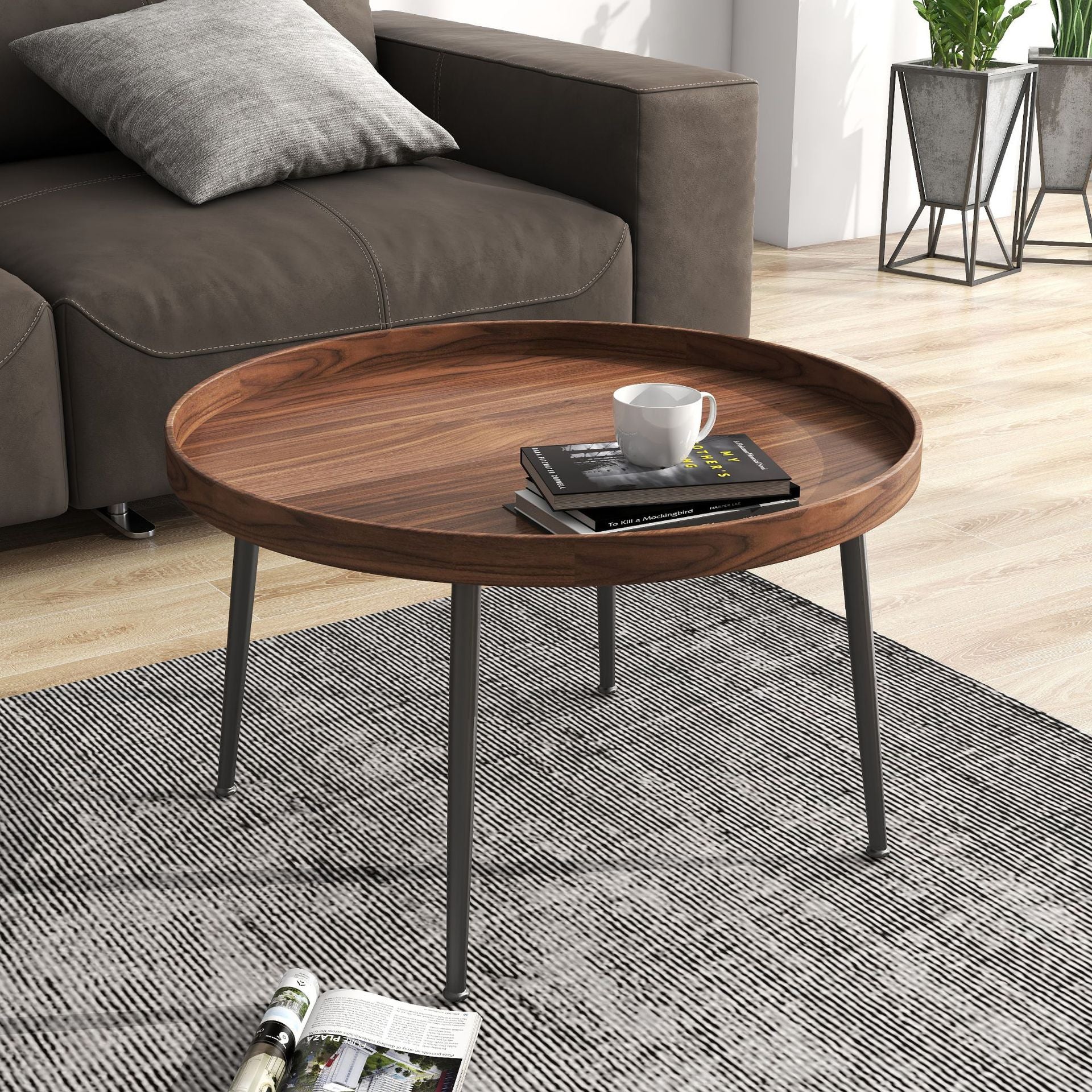Nordic Round Coffee Table Set | Lift-Top Design