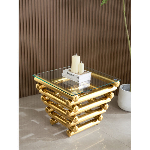 Modern Stainless Steel End Table | Square Modern Design