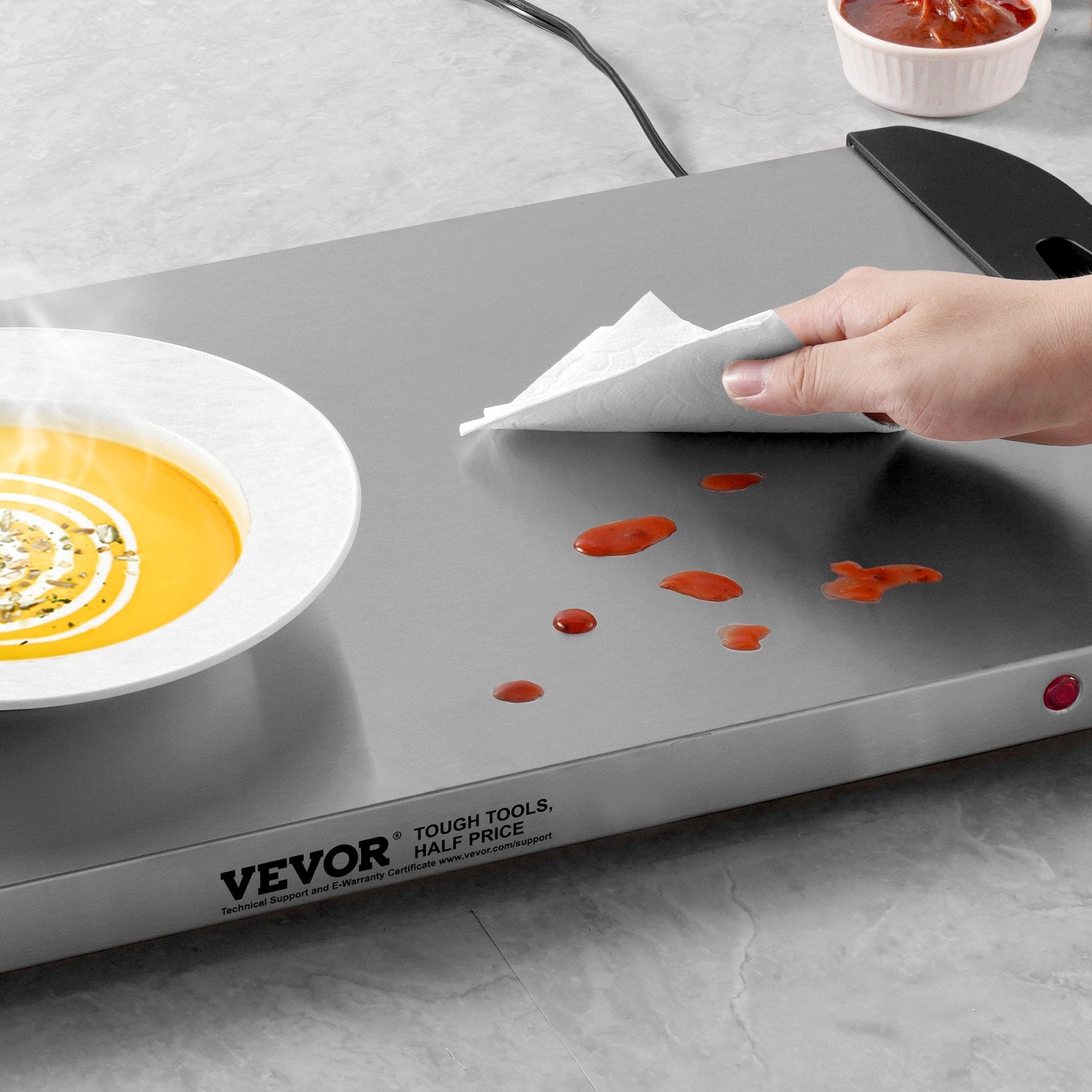 VEVOR Electric Warming Tray Buffet Food Warming Temp Control Stainless