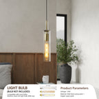 Gold Pendant Light, Modern Brass-Tone Ceiling Fixture