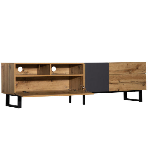 Solid Wood TV Console | Double Storage