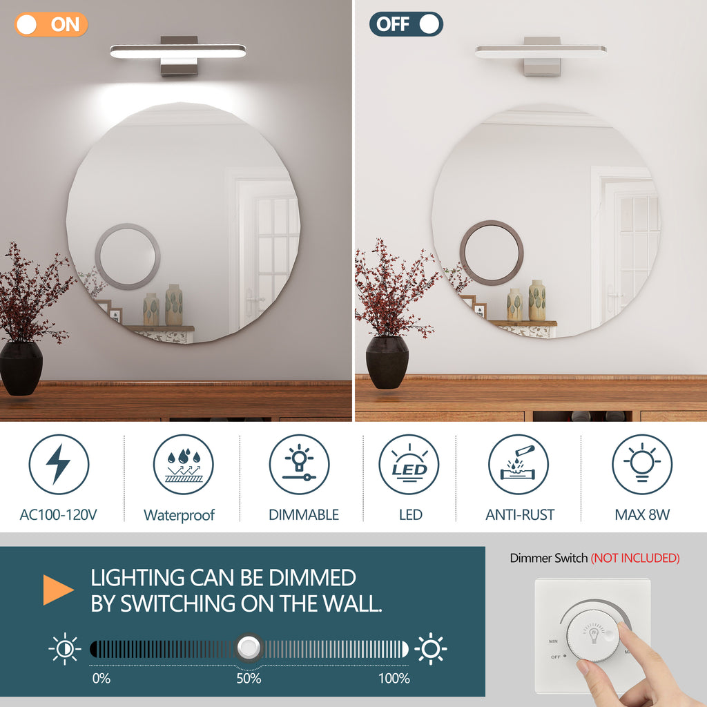 LED Bathroom Vanity Light Bar Dimmable Bathroom Light Fixtures Modern
