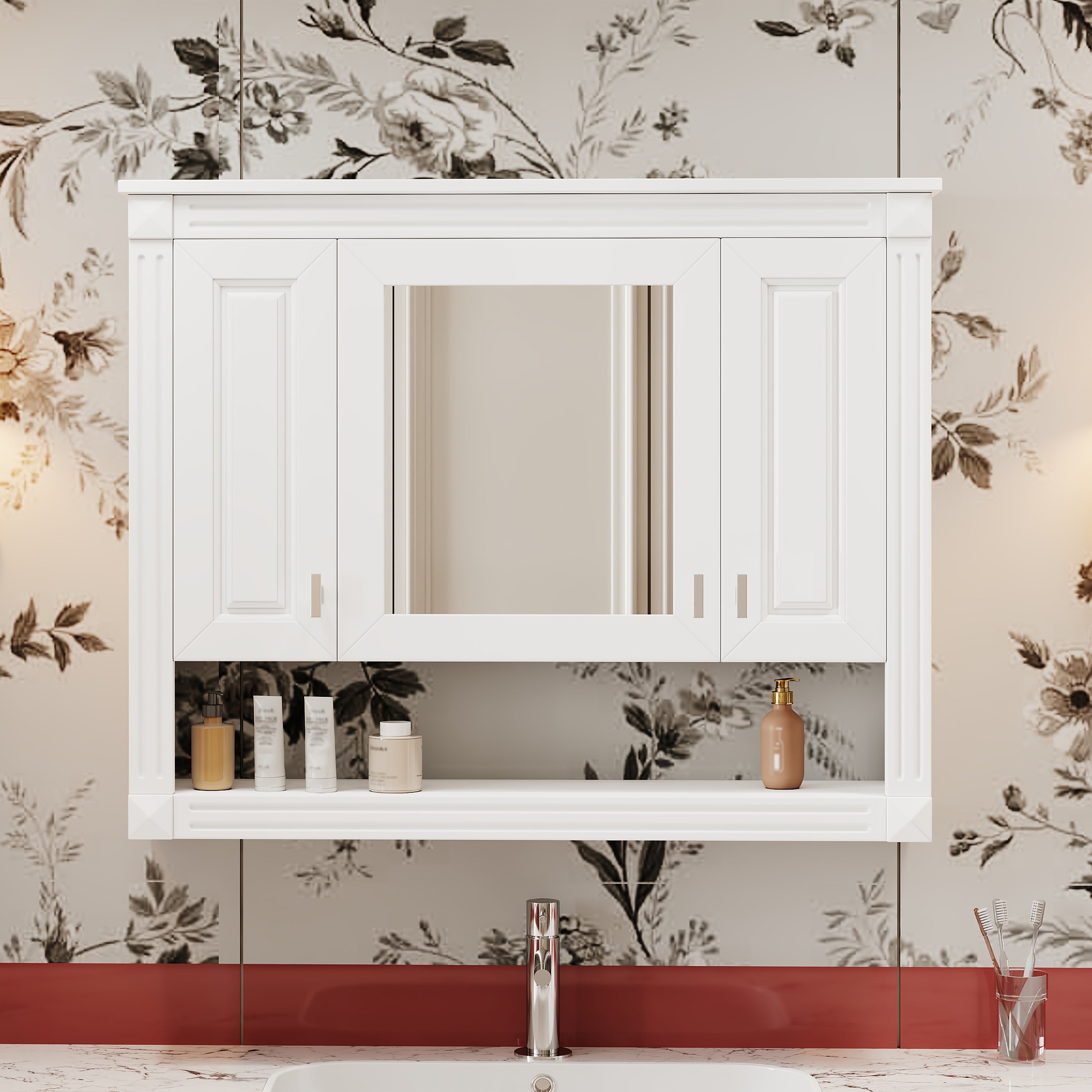35inch Bathroom Wall Cabinet With Mirror