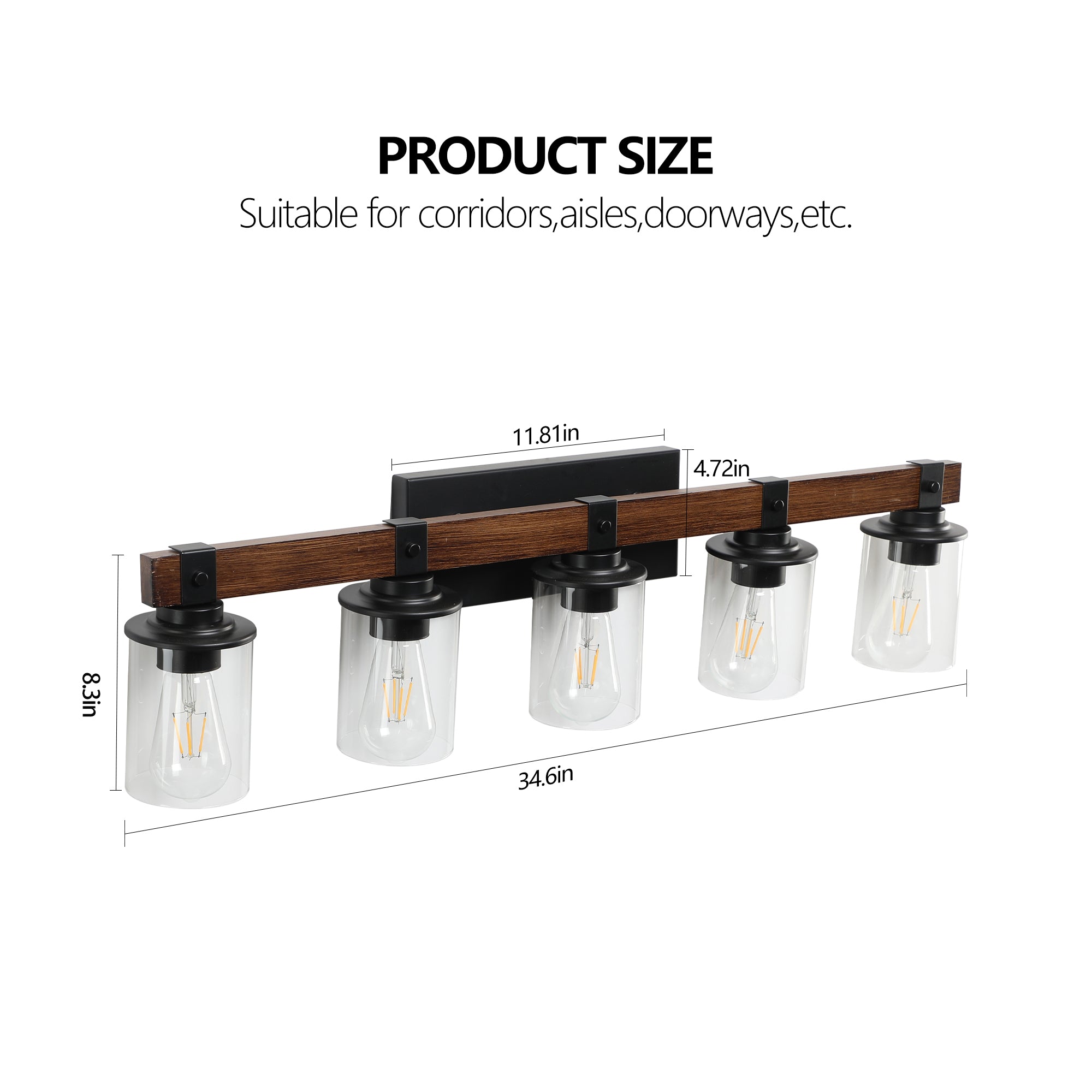 35 Rustic 5-Light Vanity Light