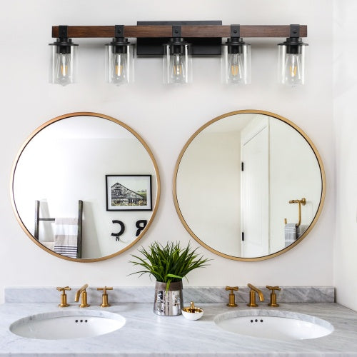 Rustic Bathroom Wall Lamp | 5 Light Fixture