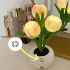 Tulip Lamp - LED Replica Tulip Table Lamp With Flower Vase For Desktop