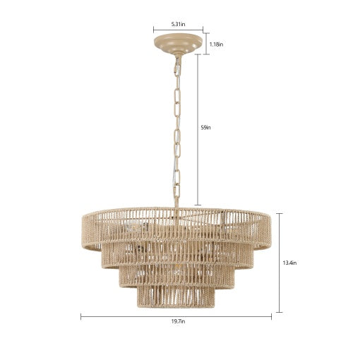 LED Chandelier Light | Bohemian Woven Design