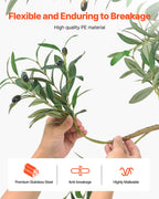 7FT Artificial Olive Tree Tall Fake Plant With Black Pot For Home Offi