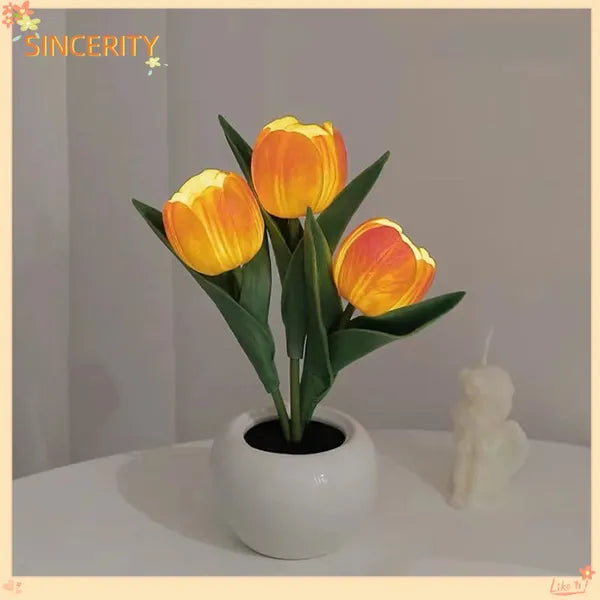Tulip Lamp - LED Replica Tulip Table Lamp With Flower Vase For Desktop
