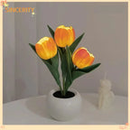 Tulip Lamp - LED Replica Tulip Table Lamp With Flower Vase For Desktop