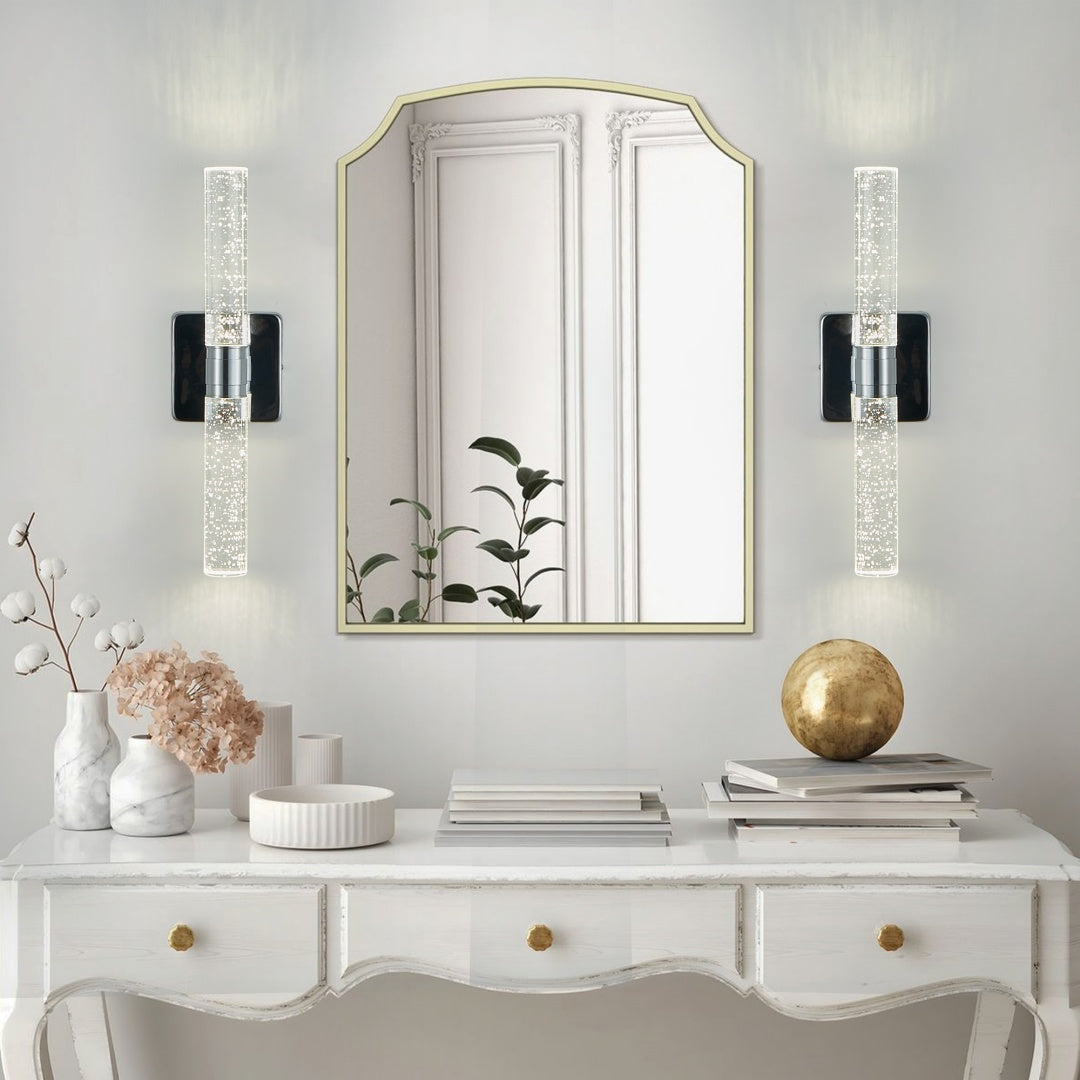 17in H Contemporary Crystal Wall Light