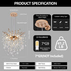 Modern Tree Branch Crystal Chandelier Luxury Gold Crystal Pendant Ligh