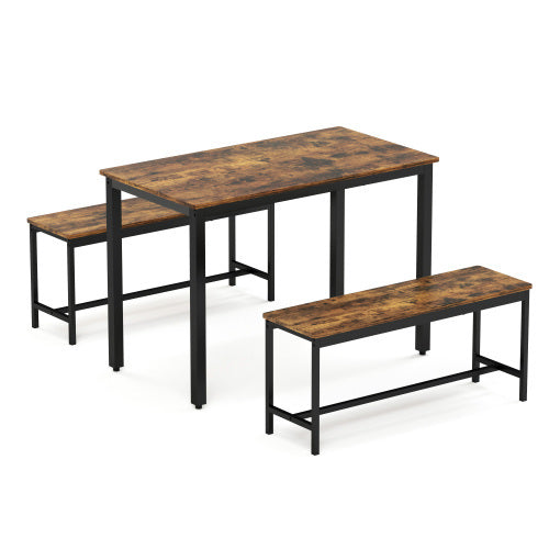 Dining Table 2 Benches Set  | Modern Design