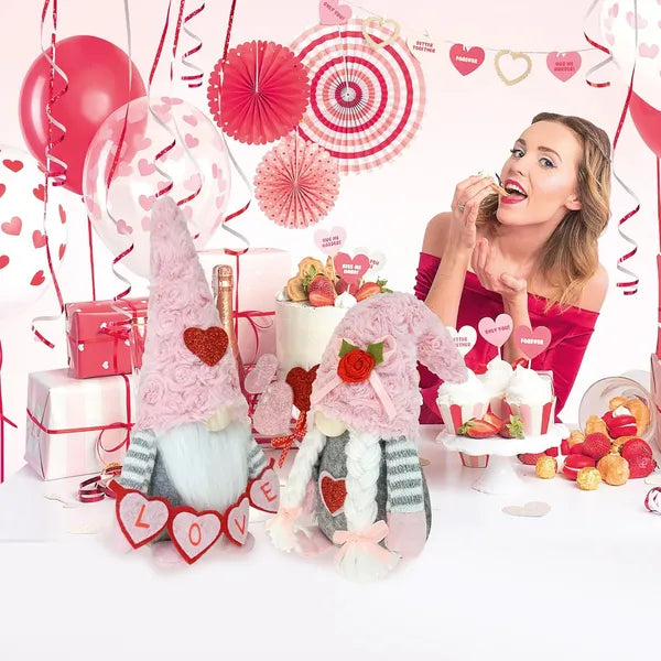 Valentine Gnomes Decorations For Home Valentines Day Tiered Tray Decor