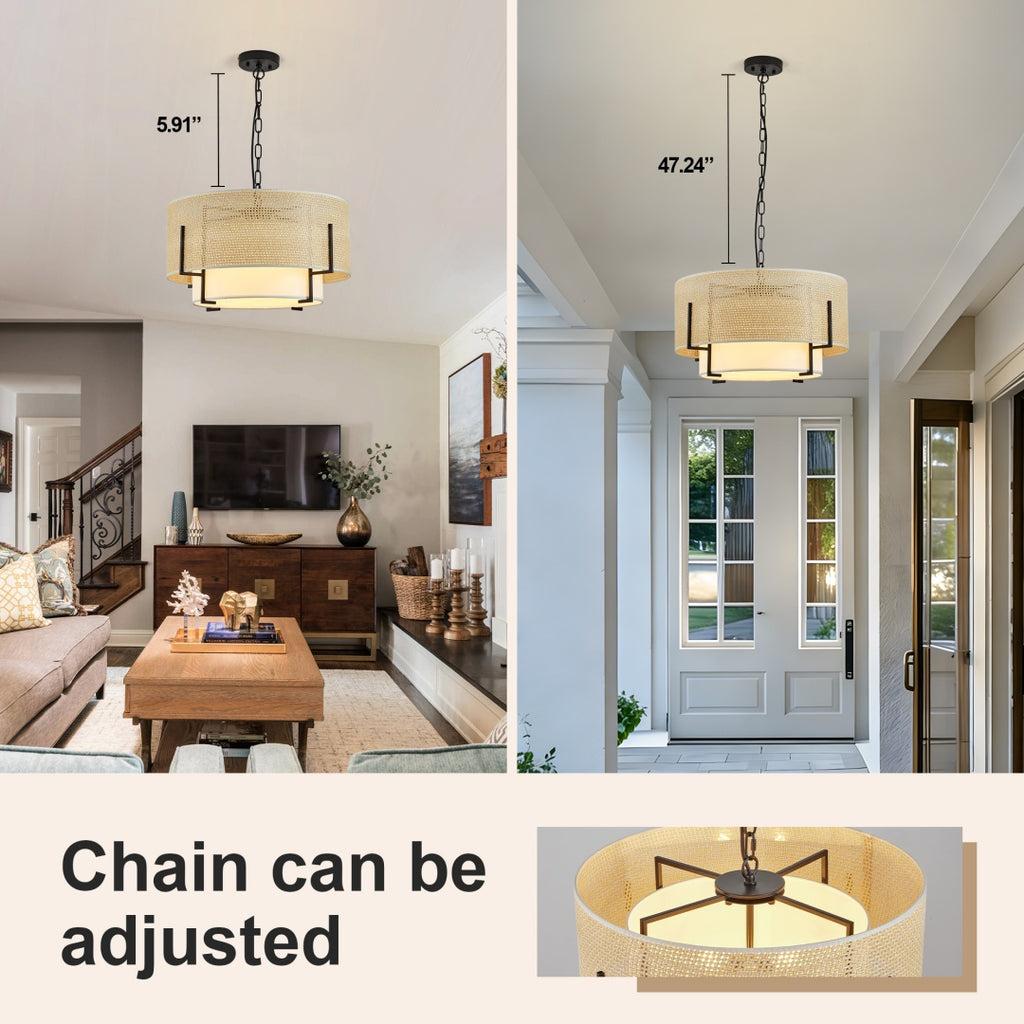 19.7in Farmhouse Boho Chandelier
