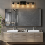 31 Modern Black 5-Light Bathroom Vanity Light Fixture