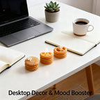 Cookie Shape Scented Candle Set 4PCS Coffee & Milk Aroma For Home Deco