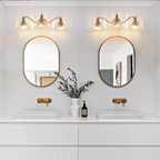 24 Inch 3-Light Vintage Bathroom Wall Sconce - Elegant Golden Metal An